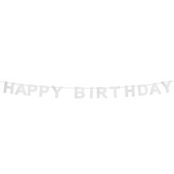 Girlanda Happy birthday stříbrná